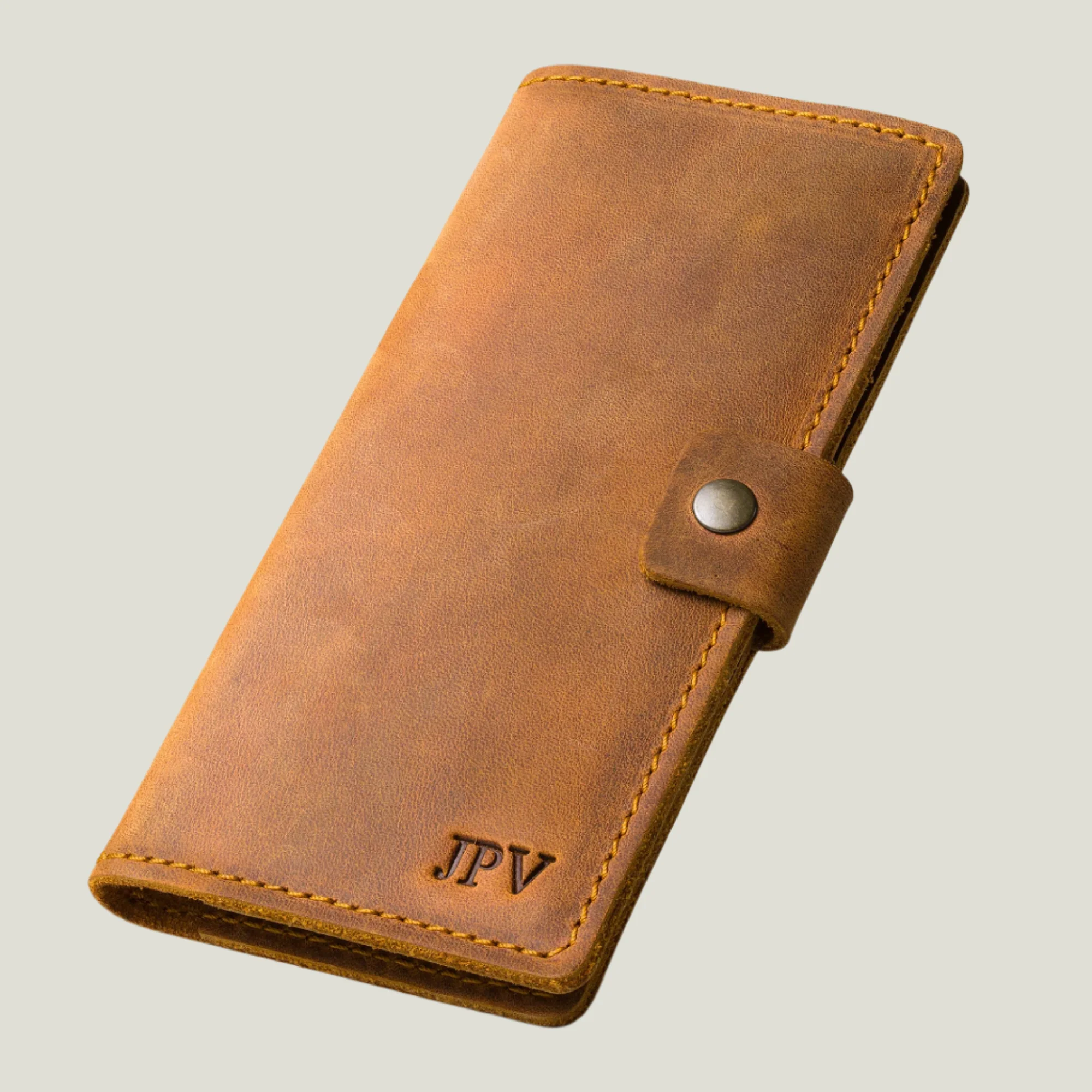 Clark Leather Checkbook Cover | Cinnamon Brown - Image 3