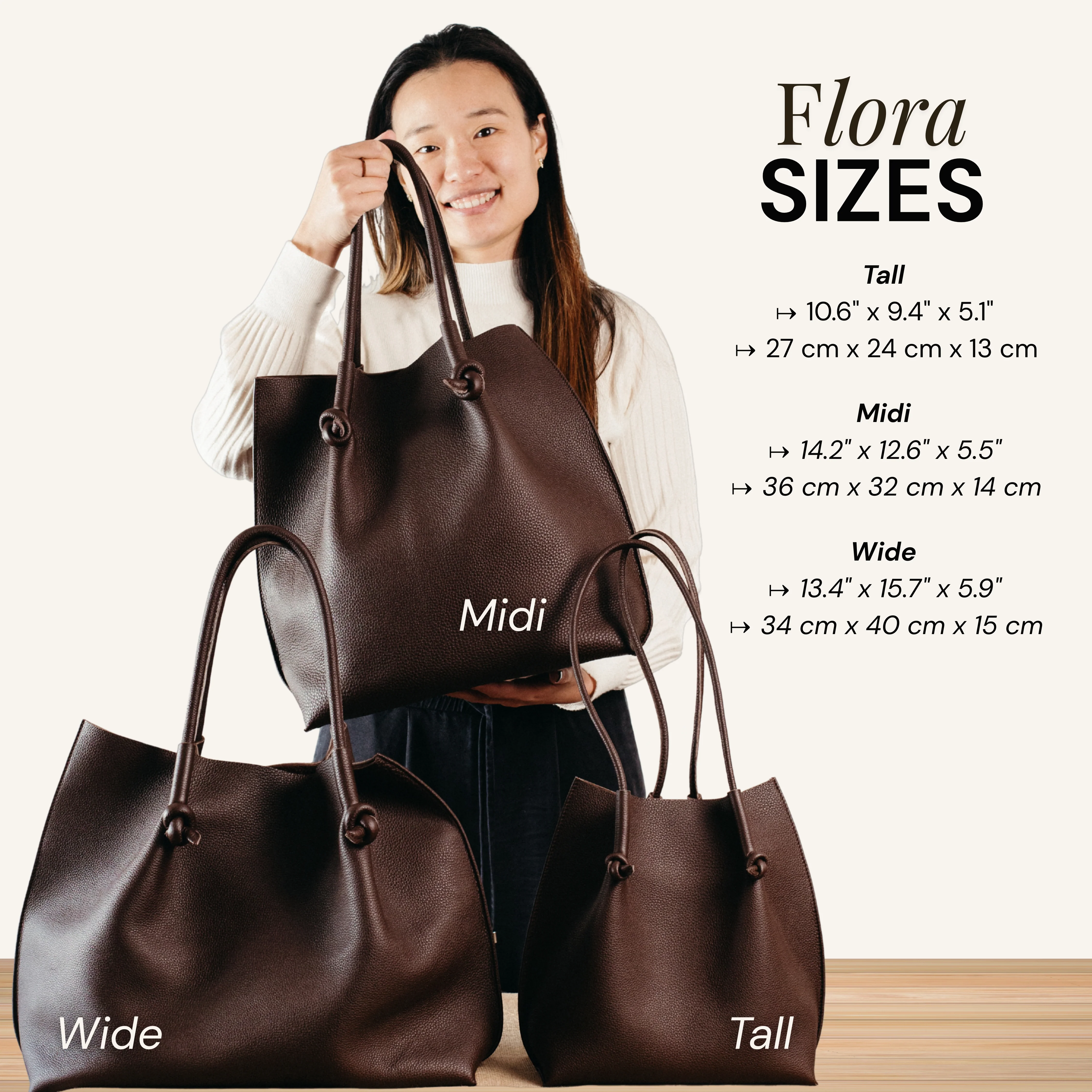 Flora Everyday Leather Tote | Dual Tone Coffee - Image 7