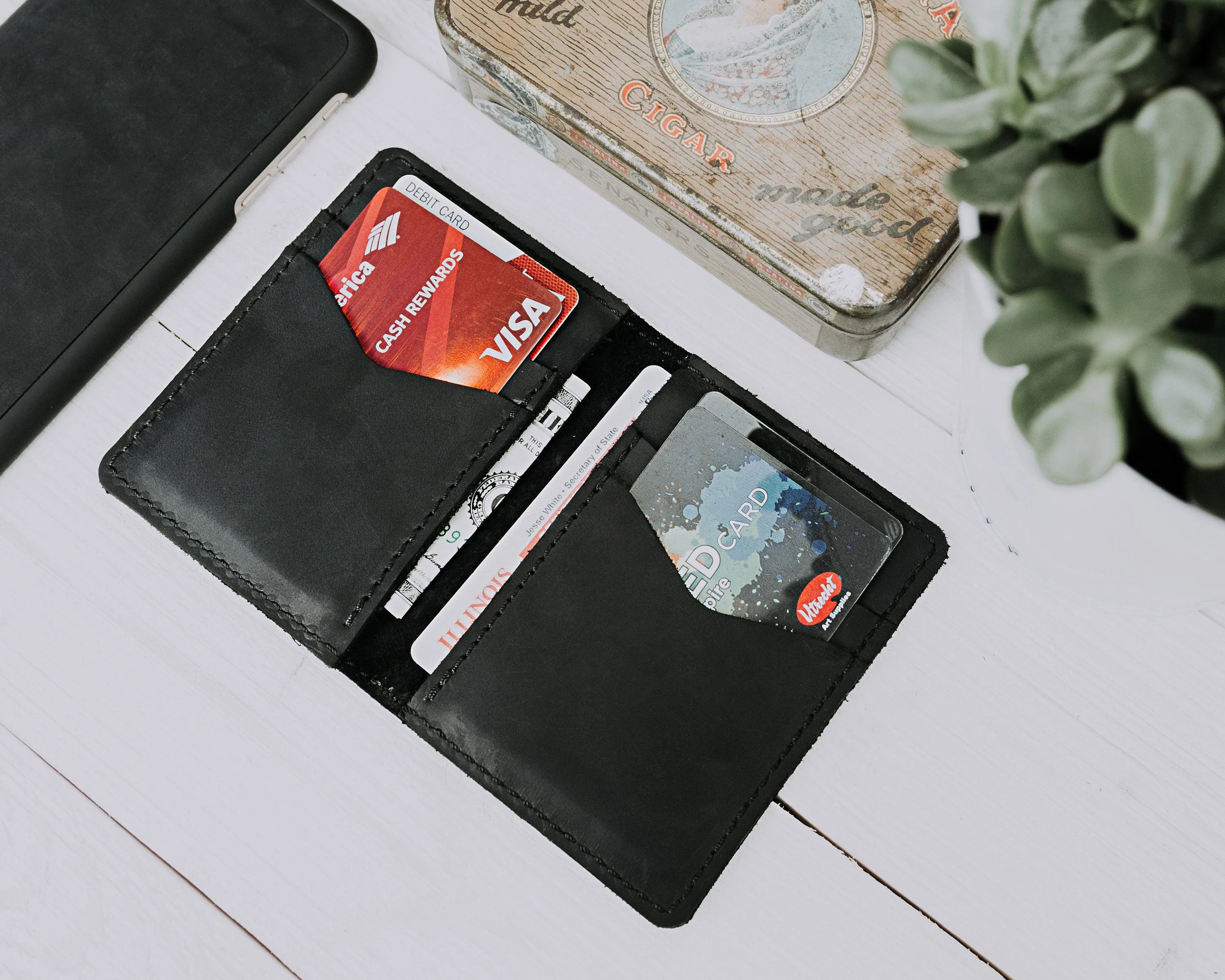 Woodford Leather Bifold Wallet | Charcoal Black - Image 2